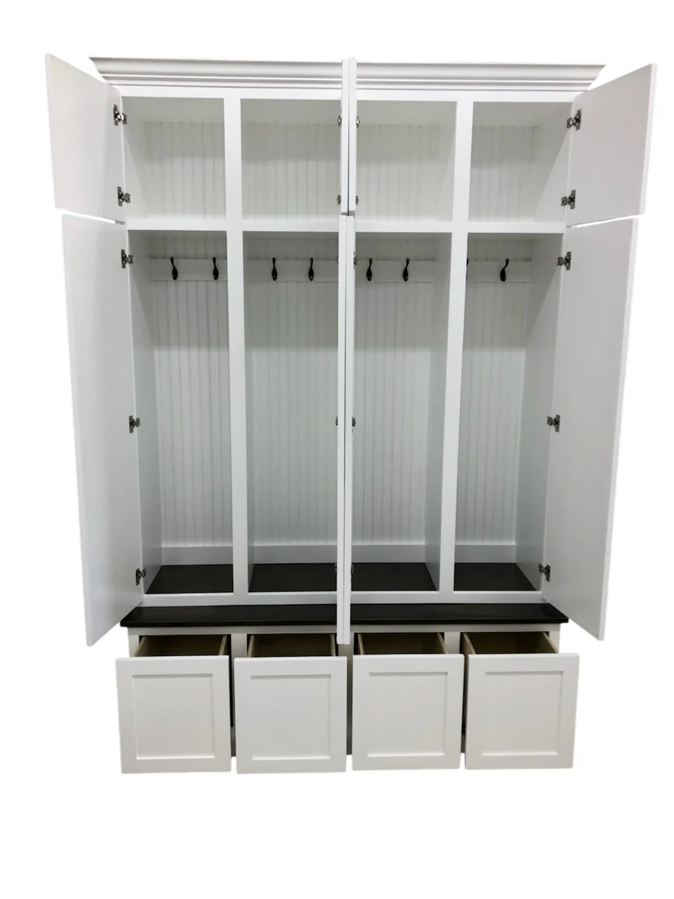 Ashville Entryway Shoe Storage Bench | Custom Mudroom Hall Tree with Drawers, Cubbies & Hooks | Solid Wood Entryway Furniture - Image 3