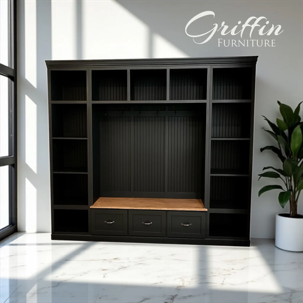 Atlanta Entryway Shoe Storage Bench | Standing Coat Rack | Entryway Furniture | Shoe Cabinet | Mudroom Bench | Hall Tree - Image 13