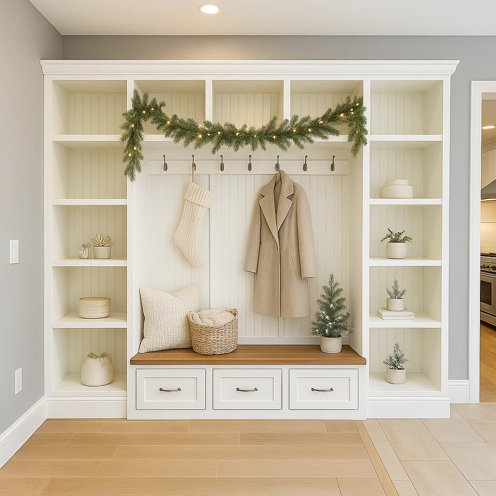 Atlanta Entryway Shoe Storage Bench | Standing Coat Rack | Entryway Furniture | Shoe Cabinet | Mudroom Bench | Hall Tree - Image 9
