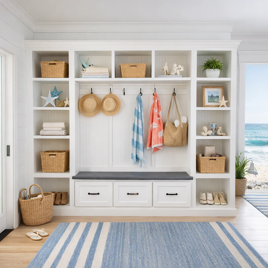 Atlanta Entryway Shoe Storage Bench | Standing Coat Rack | Entryway Furniture | Shoe Cabinet | Mudroom Bench | Hall Tree - Image 7