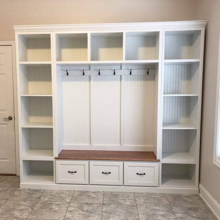 Atlanta Entryway Shoe Storage Bench | Standing Coat Rack | Entryway Furniture | Shoe Cabinet | Mudroom Bench | Hall Tree - Image 9