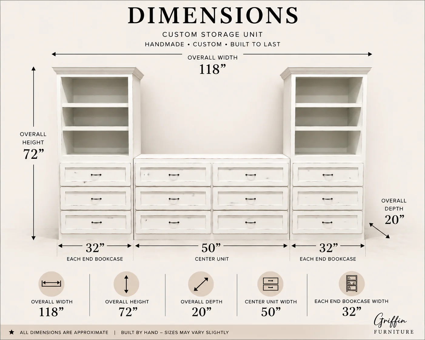 Augusta Bedroom Storage Furniture | Bookcase, Drawers, Dresser & TV Stand | Griffin Furniture USA - Image 3