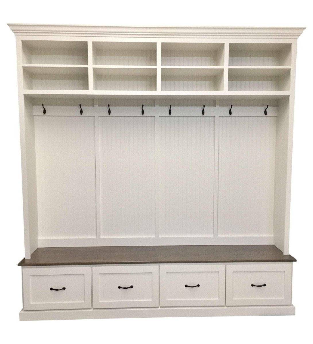 Branson Entryway Storage Bench with Coat Rack | 4-Section Hall Tree for Mudroom Organization | Custom Entryway Furniture - Image 5