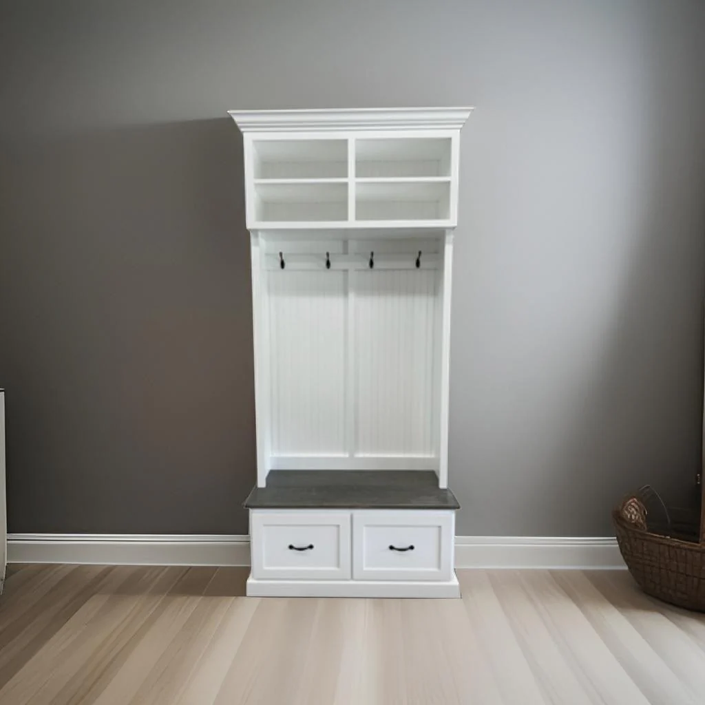 Branson Hall Tree Entryway Bench with Shoe Rack & Mudroom Storage | 2-Section Coat Organizer - Image 2