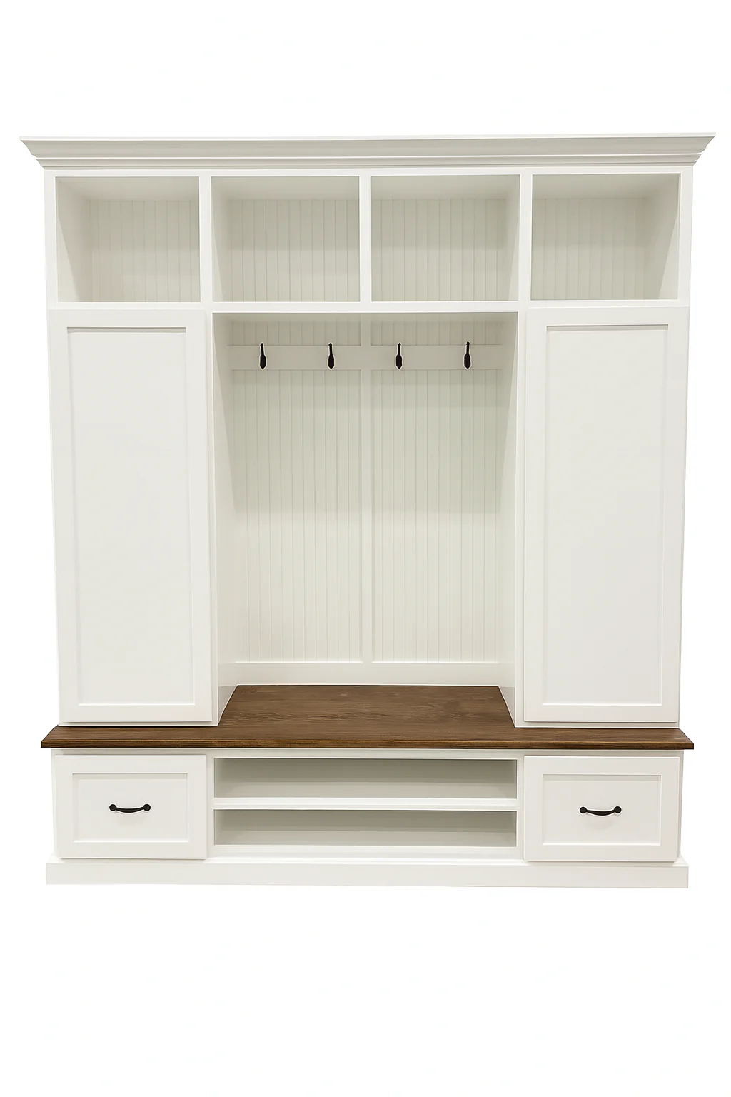 Florida Mudroom Locker Bench with Hall Tree | Custom Storage Solution for Entryways - Image 4