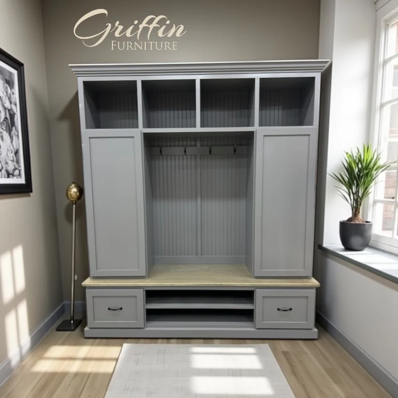 Florida Mudroom Locker Bench with Hall Tree | Custom Storage Solution for Entryways - Image 10