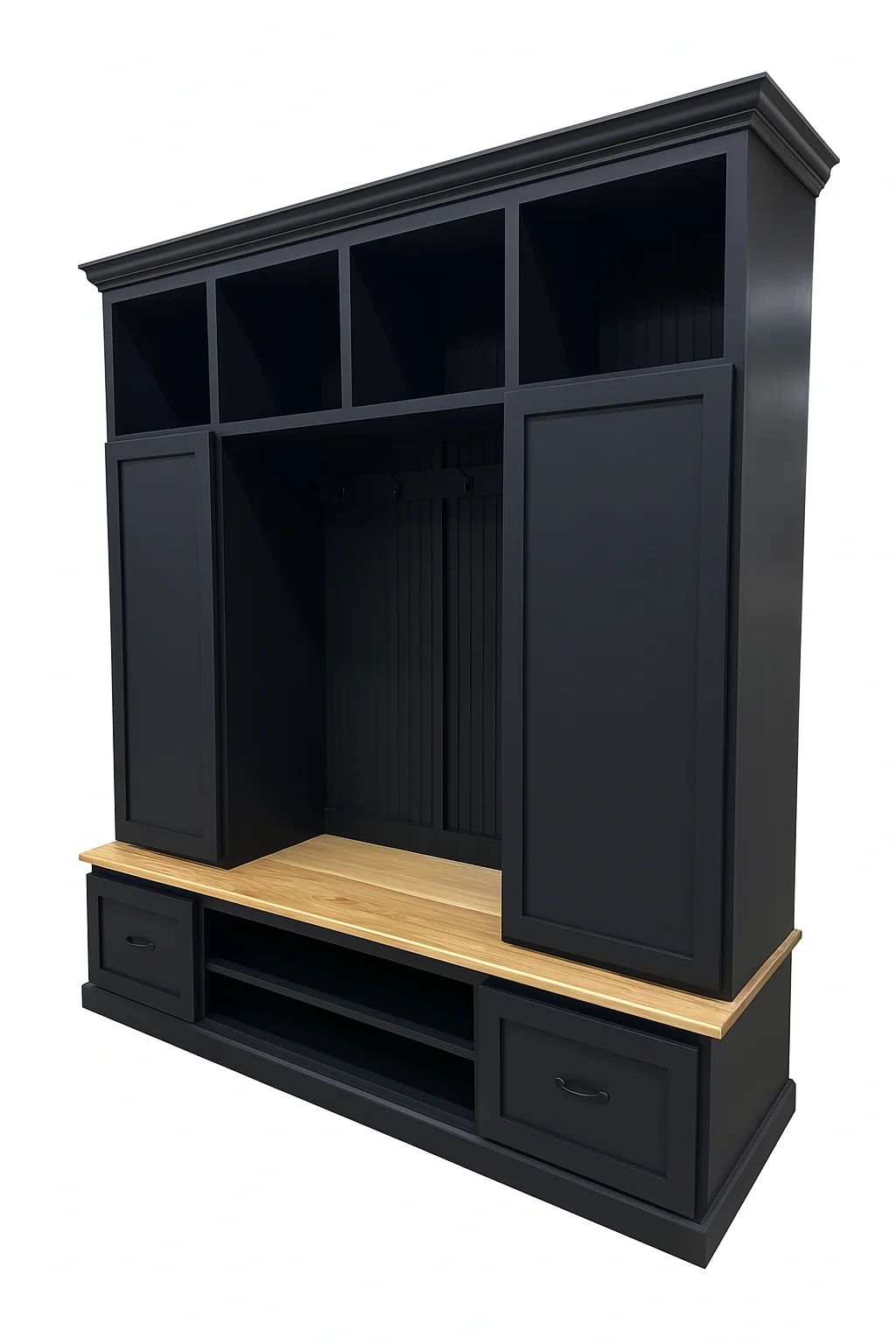 Florida Mudroom Locker Bench with Hall Tree | Custom Storage Solution for Entryways - Image 11