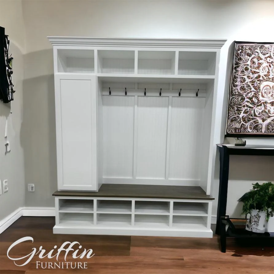 Fort Myers Entryway Shoe Cabinet | 4-Section Hall Tree Bench & Mudroom Storage - Image 5