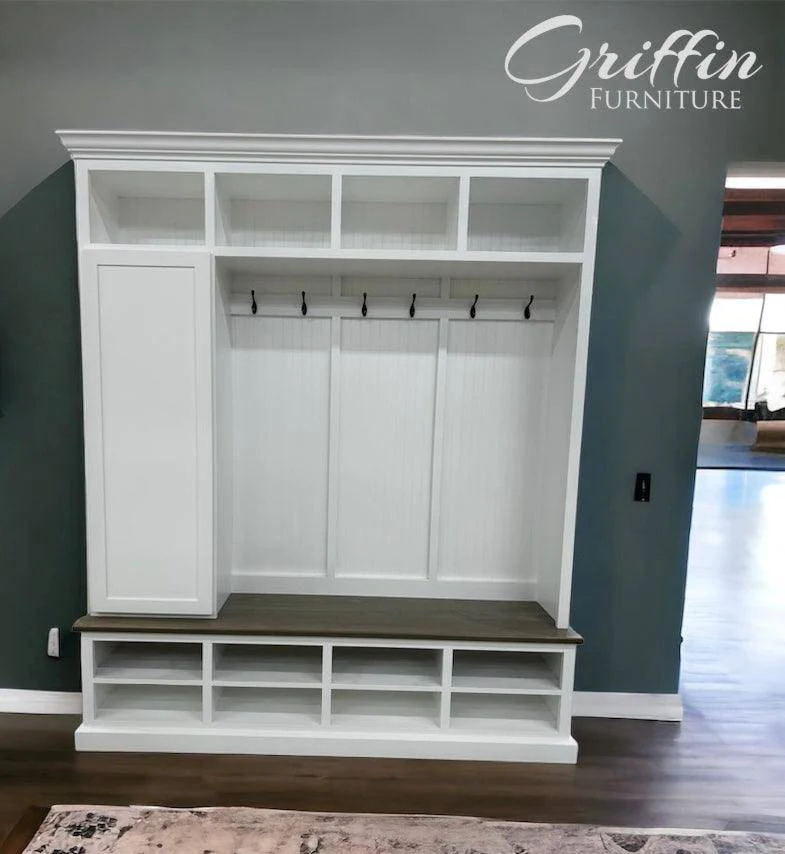 Fort Myers Entryway Shoe Cabinet | 4-Section Hall Tree Bench & Mudroom Storage - Image 4