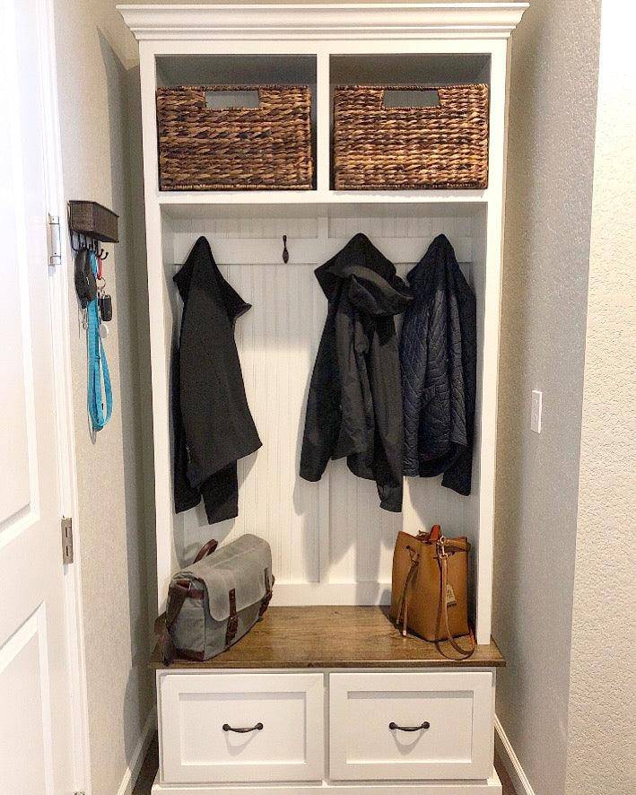 Georgia Mudroom Bench with Shoe Storage | 2-Section Hall Tree Coat Rack | Entryway Organizer Cabinet | Solid Wood Mudbench Furniture - Image 10