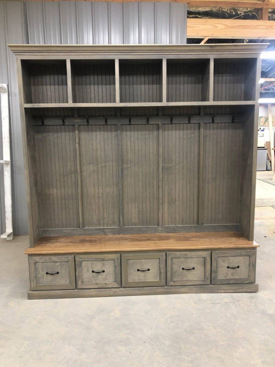 Georgia Mudroom Locker Bench – 5-Section Solid Wood Hall Tree with Shoe Storage | Custom Entryway Furniture & Coat Rack - Image 11
