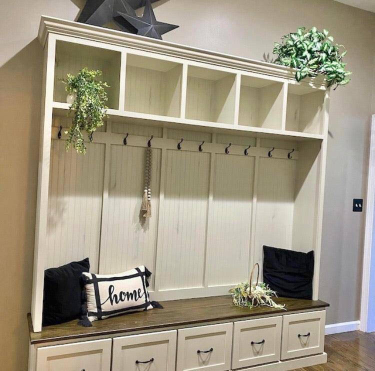Georgia Mudroom Locker Bench – 5-Section Solid Wood Hall Tree with Shoe Storage | Custom Entryway Furniture & Coat Rack - Image 12