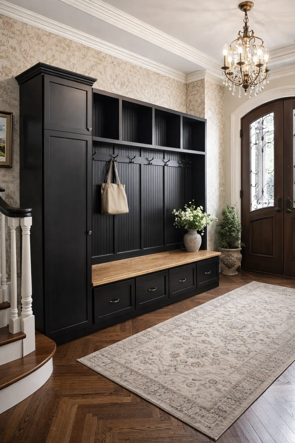 Holbrook Standing Coat Rack | Entryway Shoe Storage Bench | Hall Tree | Shoe Storage | Mudroom Locker (4-section) - Image 2
