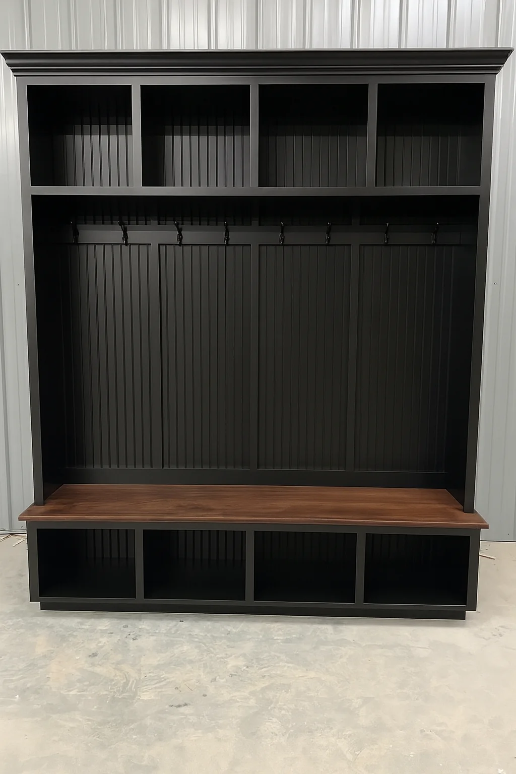 Houston 4-Section Hall Tree with Bench and Shoe Storage | Solid Wood Mudroom Organizer | Entryway Coat Rack with Cubbies - Image 6