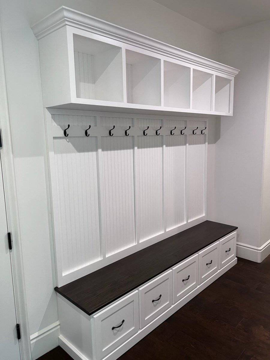 New York entryway bench shoe storage mudroom furniture (5-section) - Image 2