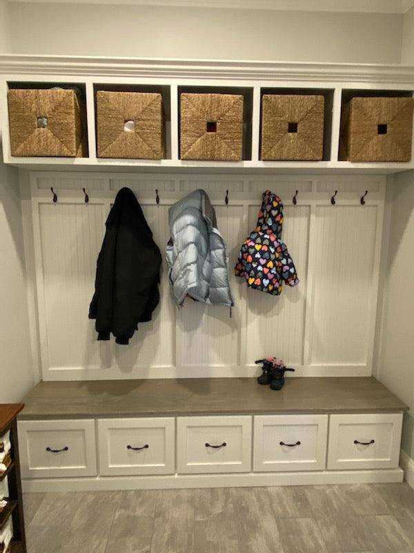 New York entryway bench shoe storage mudroom furniture (5-section) - Image 5