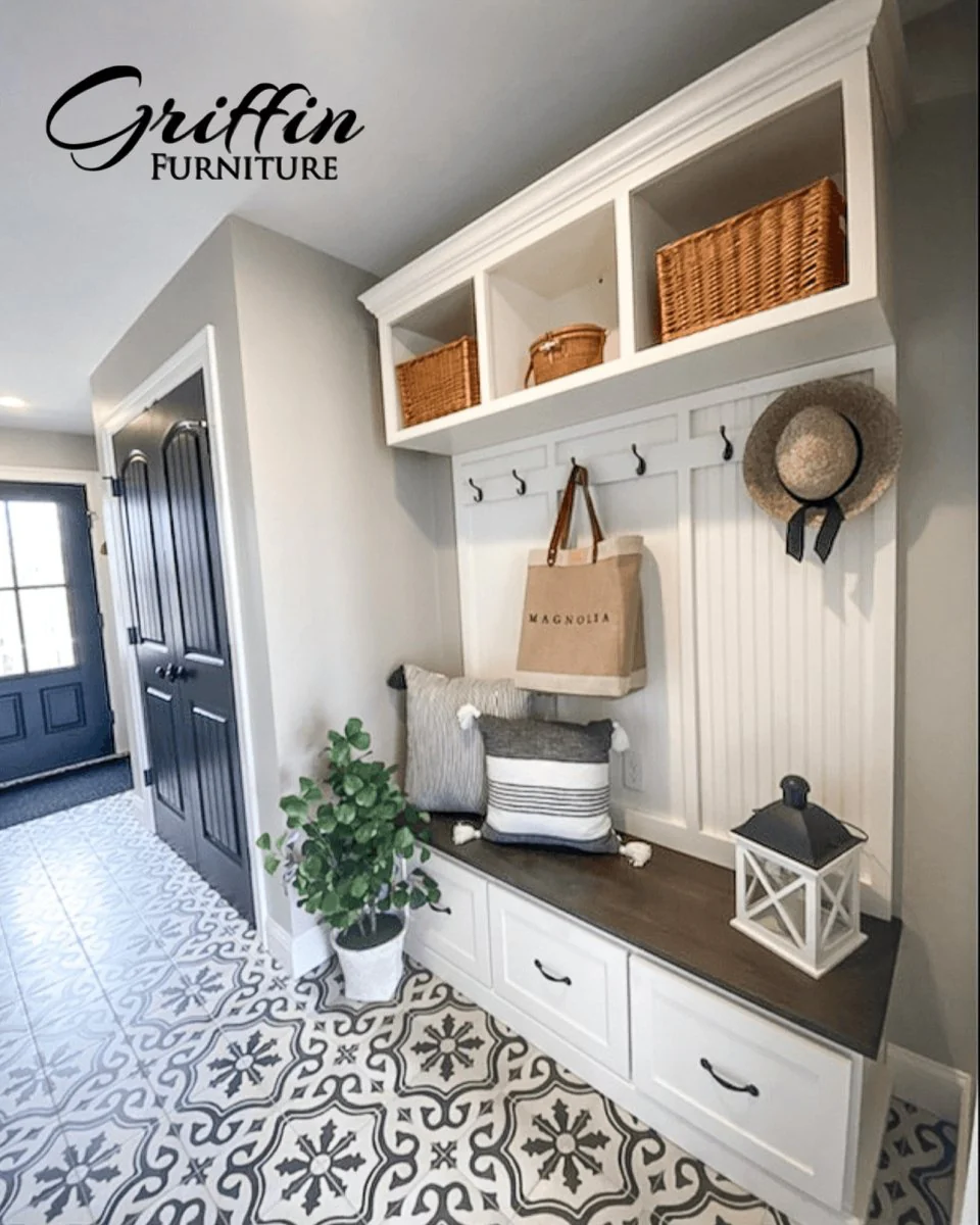 New York Entryway Bench with Storage Drawers – 3-Section Mudroom Organizer Bench | Custom Wood Furniture for Entryways - Image 5