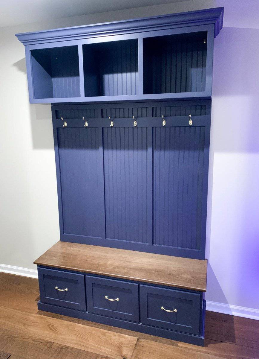 New York Entryway Bench with Storage Drawers – 3-Section Mudroom Organizer Bench | Custom Wood Furniture for Entryways - Image 7