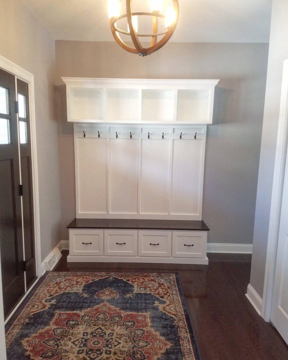 New York 4-Section Mudroom Bench with Storage Drawers & Hall Tree | Custom Entryway Organizer - Image 6