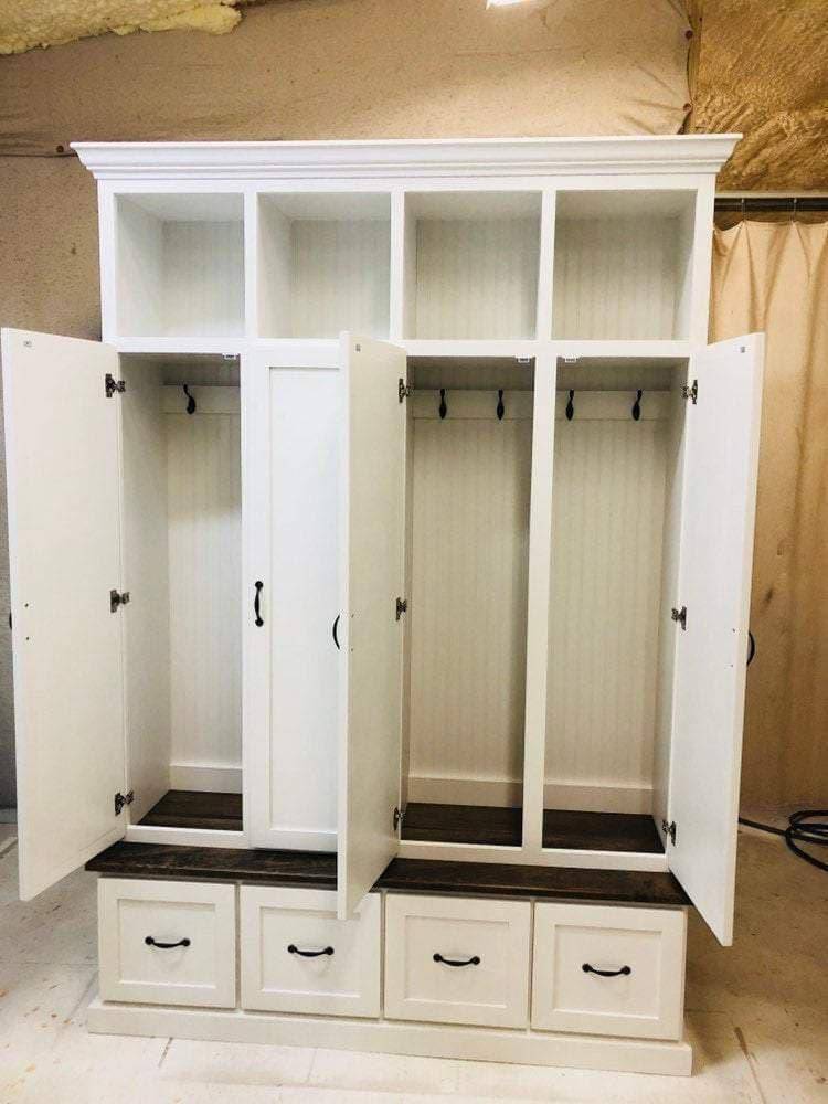 North Carolina Coat and Shoe Storage Bench – Entryway Organizer & Hallway Storage Rack | Custom Wood Furniture - Image 10