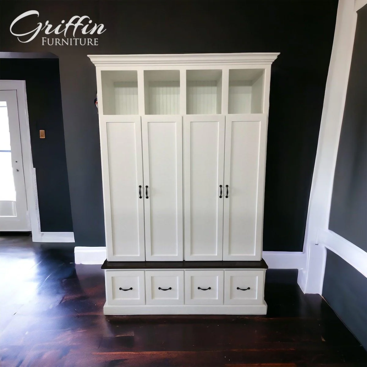 North Carolina Coat and Shoe Storage Bench – Entryway Organizer & Hallway Storage Rack | Custom Wood Furniture - Image 11
