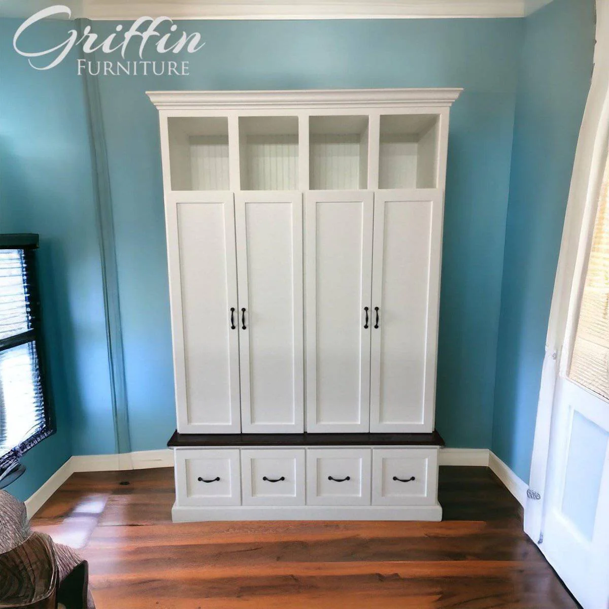 North Carolina Coat and Shoe Storage Bench – Entryway Organizer & Hallway Storage Rack | Custom Wood Furniture - Image 9