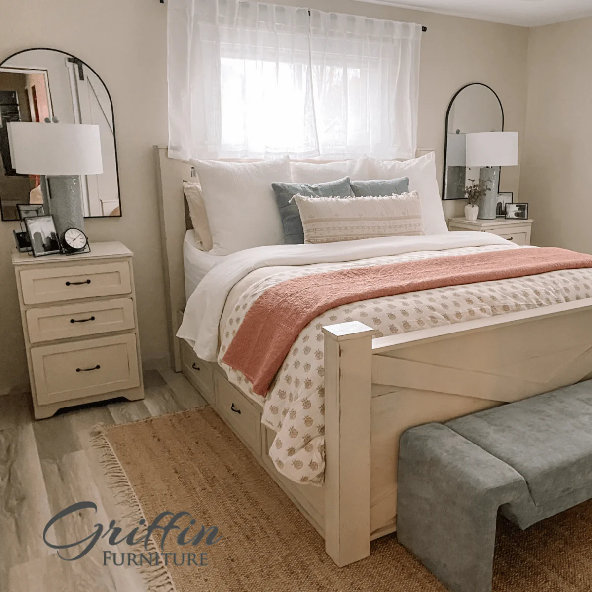 Ohio Barn Door Style Wood Bed Frame – Handmade King & Queen Size Rustic Farmhouse Bed - Image 4