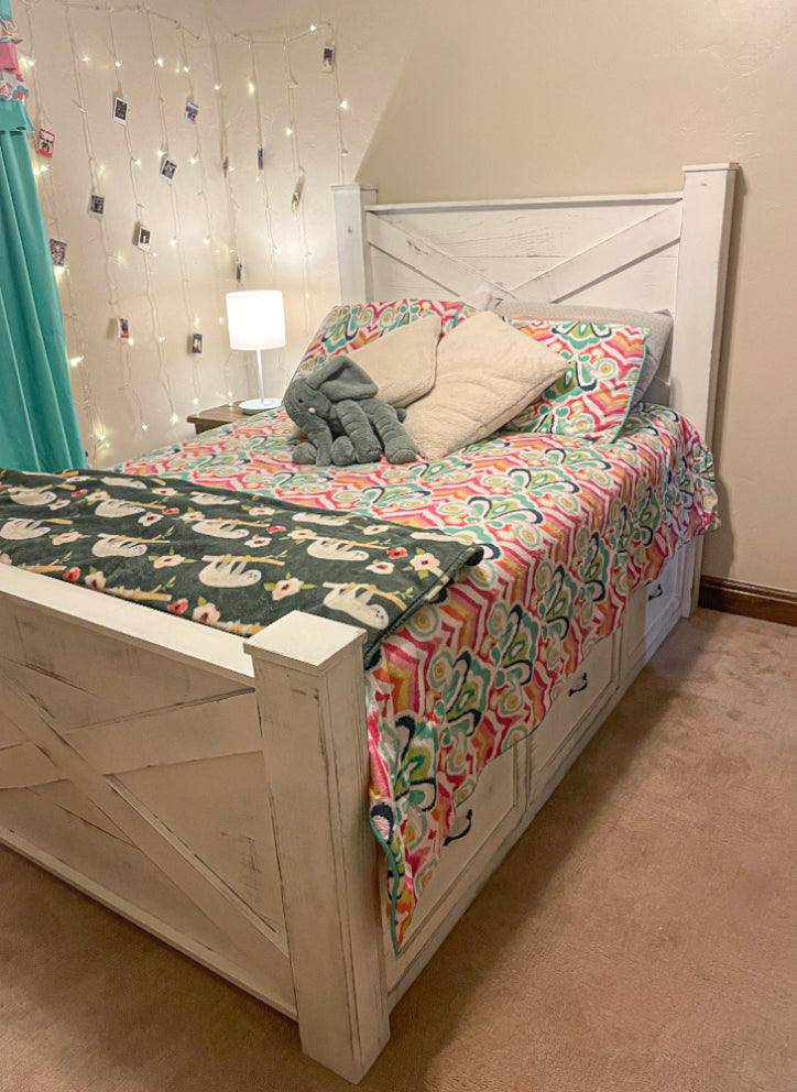 Ohio Solid Wood Bed Frame with Storage Drawers – Handmade Farmhouse Bed | Custom King & Queen Sizes | Griffin Furniture - Image 9