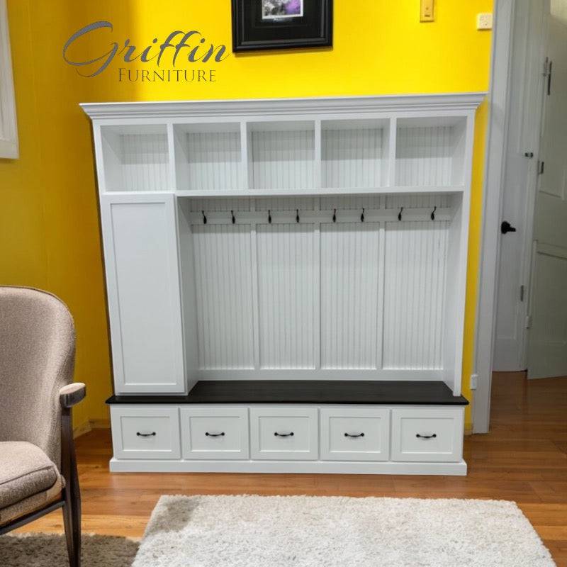 Oregon Mudroom Bench | Shoe Storage | Hall Tree | Standing Coat Rack | Mudroom Furniture (5 section) - Image 6