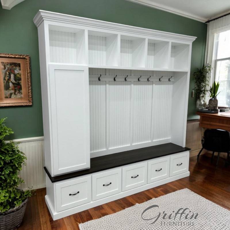 Oregon Mudroom Bench | Shoe Storage | Hall Tree | Standing Coat Rack | Mudroom Furniture (5 section) - Image 8