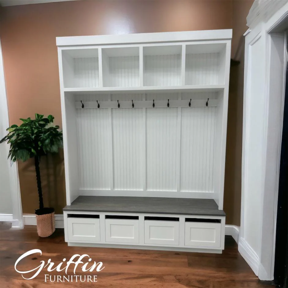 Orlando 4-Section Hall Tree with Bench and Shoe Storage – Entryway Organizer with Hooks, Cubbies & Seating | Griffin Furniture - Image 5