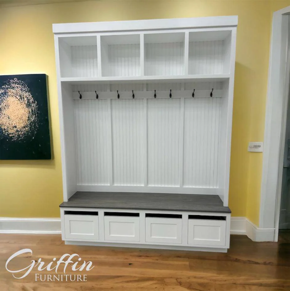 Orlando 4-Section Hall Tree with Bench and Shoe Storage – Entryway Organizer with Hooks, Cubbies & Seating | Griffin Furniture - Image 6