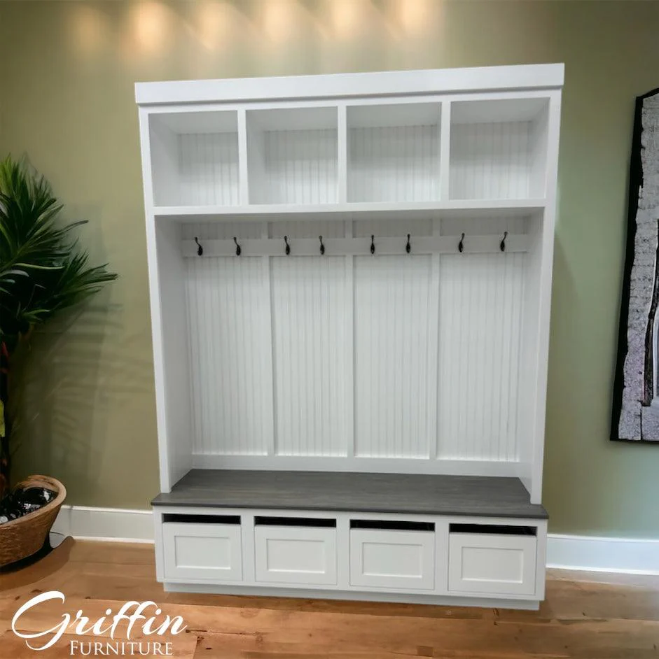 Orlando 4-Section Hall Tree with Bench and Shoe Storage – Entryway Organizer with Hooks, Cubbies & Seating | Griffin Furniture - Image 7