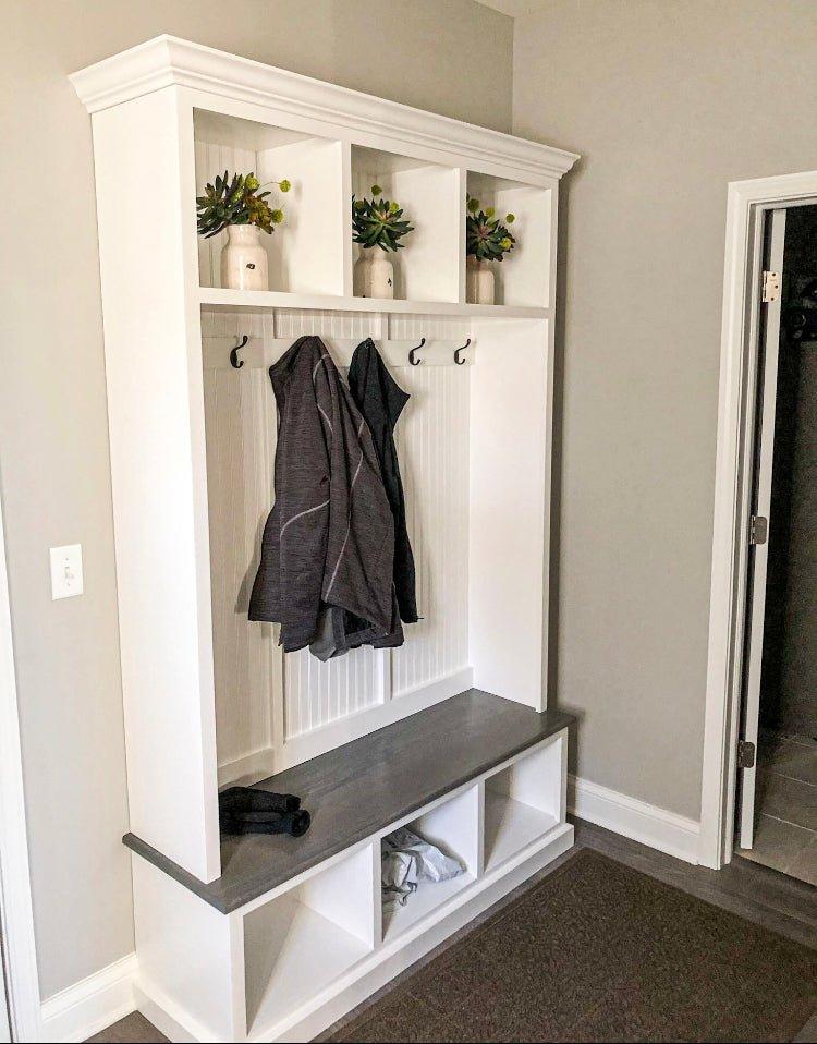 Pennsylvania Hall Tree with Shoe Storage Bench – 3-Section Entryway Organizer | Custom Mudroom Furniture - Image 2