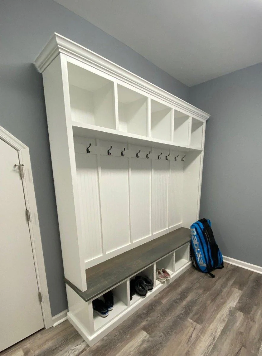 Pennsylvania 5-Section Entryway Bench with Storage – Custom Mudroom Seating | Solid Wood Hall Tree Organizer - Image 7