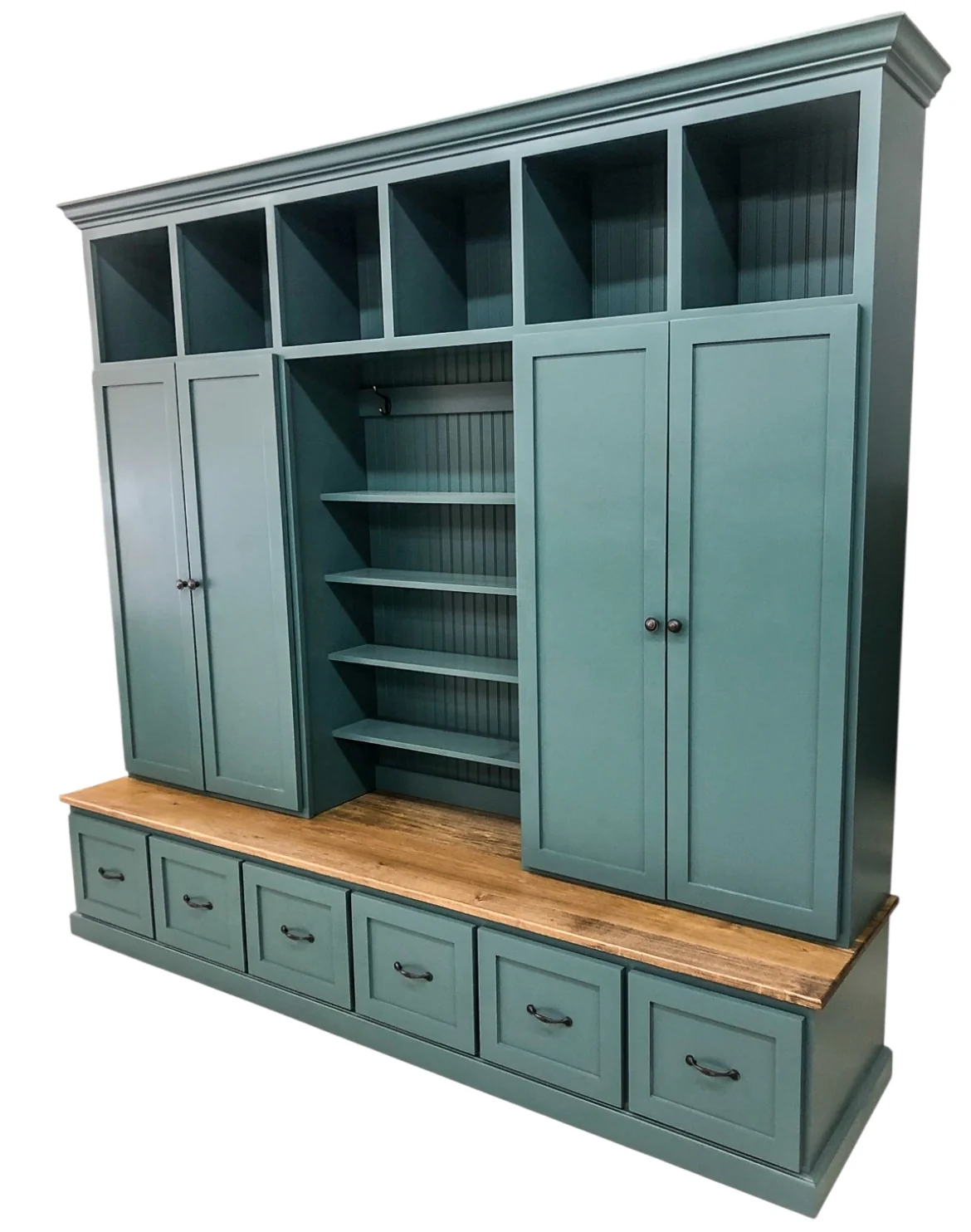 Tennessee Hall Tree with Shoe Storage – Solid Wood Mudroom Locker with Shoe Storage & Coat Rack - Image 4