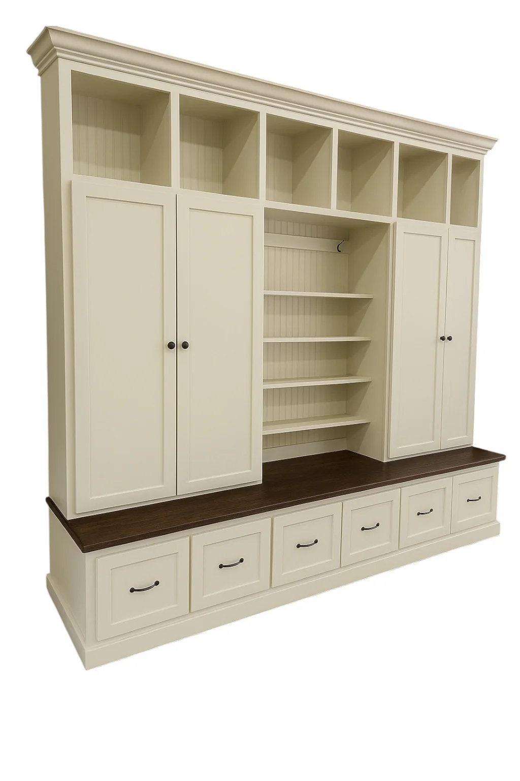 Tennessee Hall Tree with Shoe Storage – Solid Wood Mudroom Locker with Shoe Storage & Coat Rack - Image 5