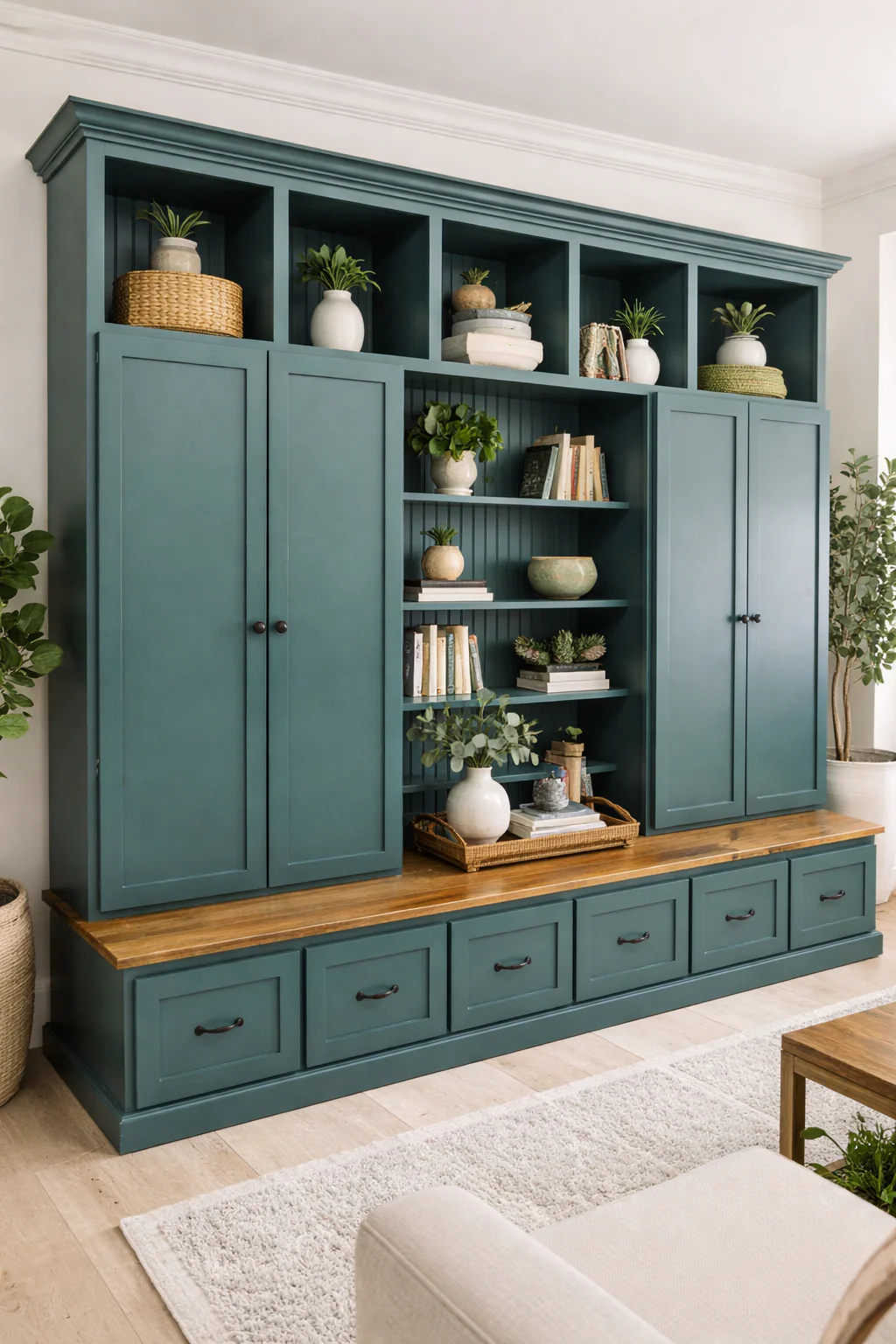 Tennessee Hall Tree with Shoe Storage – Solid Wood Mudroom Locker with Shoe Storage & Coat Rack - Image 6