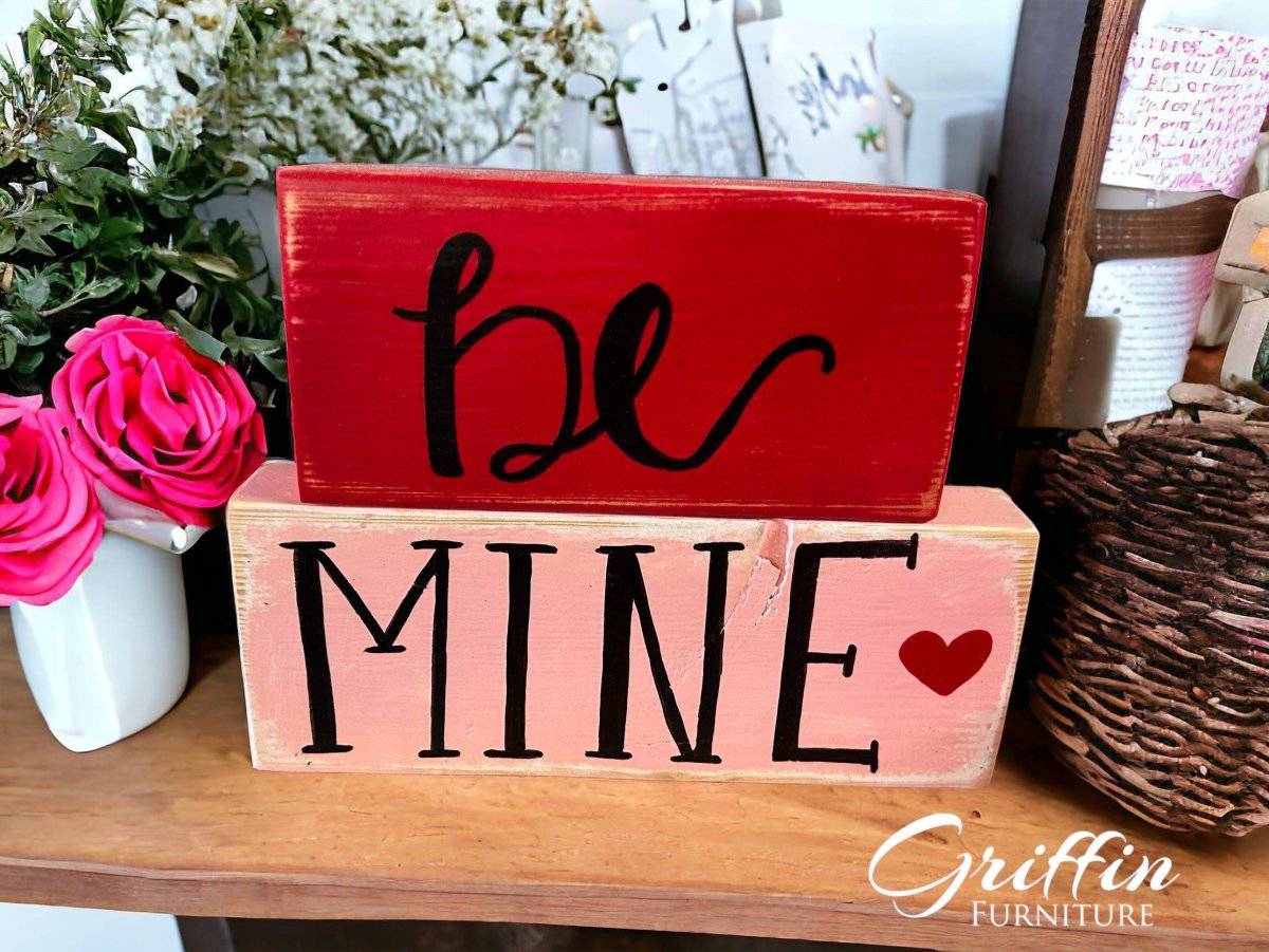 Handmade Wooden Valentine’s Day Shelf Sign – Rustic Farmhouse Heart Decor for Tiered Trays & Mantels - Image 3