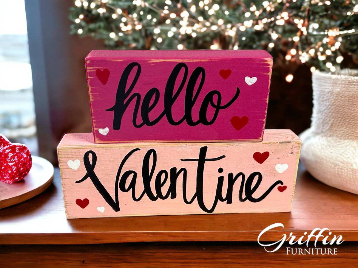 Handmade Wooden Valentine’s Day Shelf Sign – Rustic Farmhouse Heart Decor for Tiered Trays & Mantels - Image 4