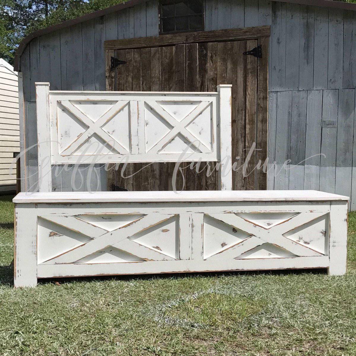 Yulee Barn Door Style Storage Bed Frame | King & Queen Sizes | Rustic Solid Wood Platform Bed with Drawers - Image 9